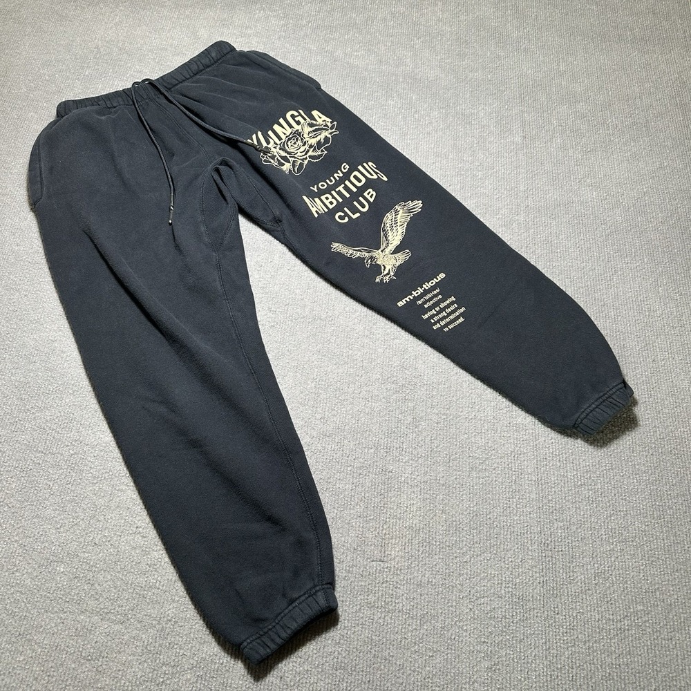 YoungLA Women’s dark navy Sweatpants with Gold Print